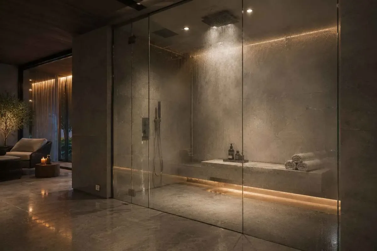 Steam shower glass in Naples