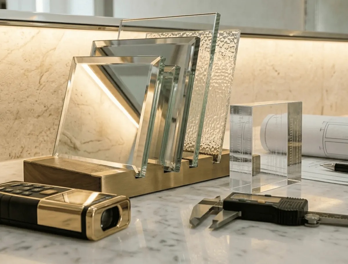 Glass samples and transparent estimating for residential mirror projects