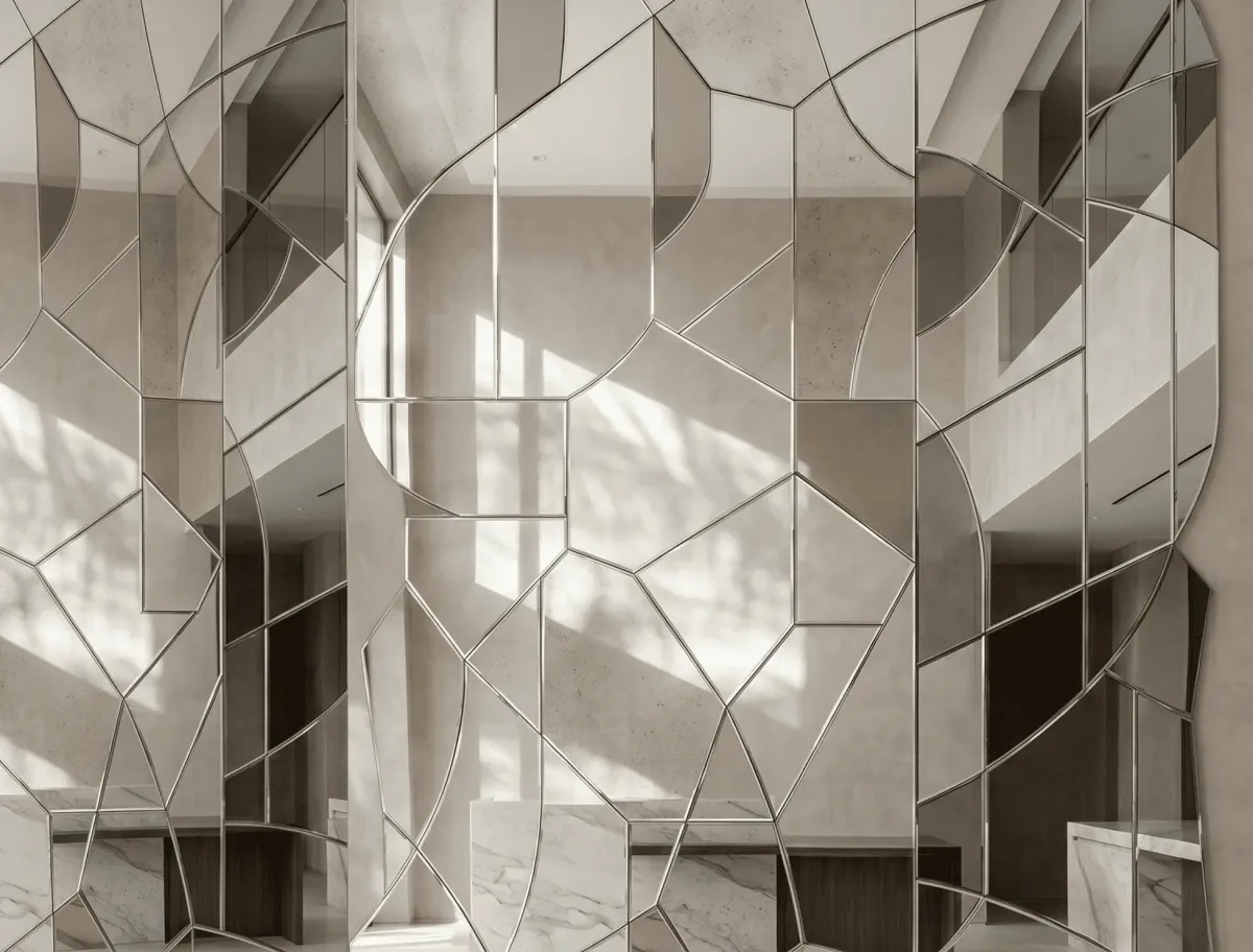 Aesthetic mirror designs offering total freedom for Naples interior layouts