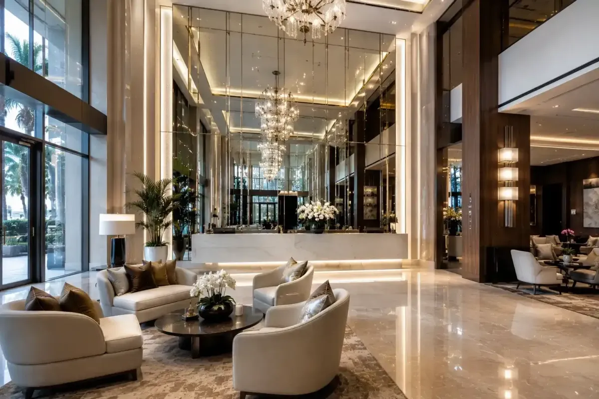Hotel lobby mirrors