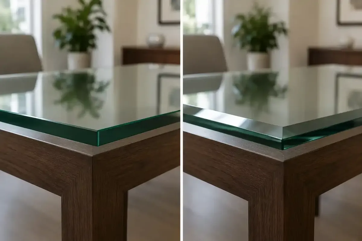 Glass table edge types