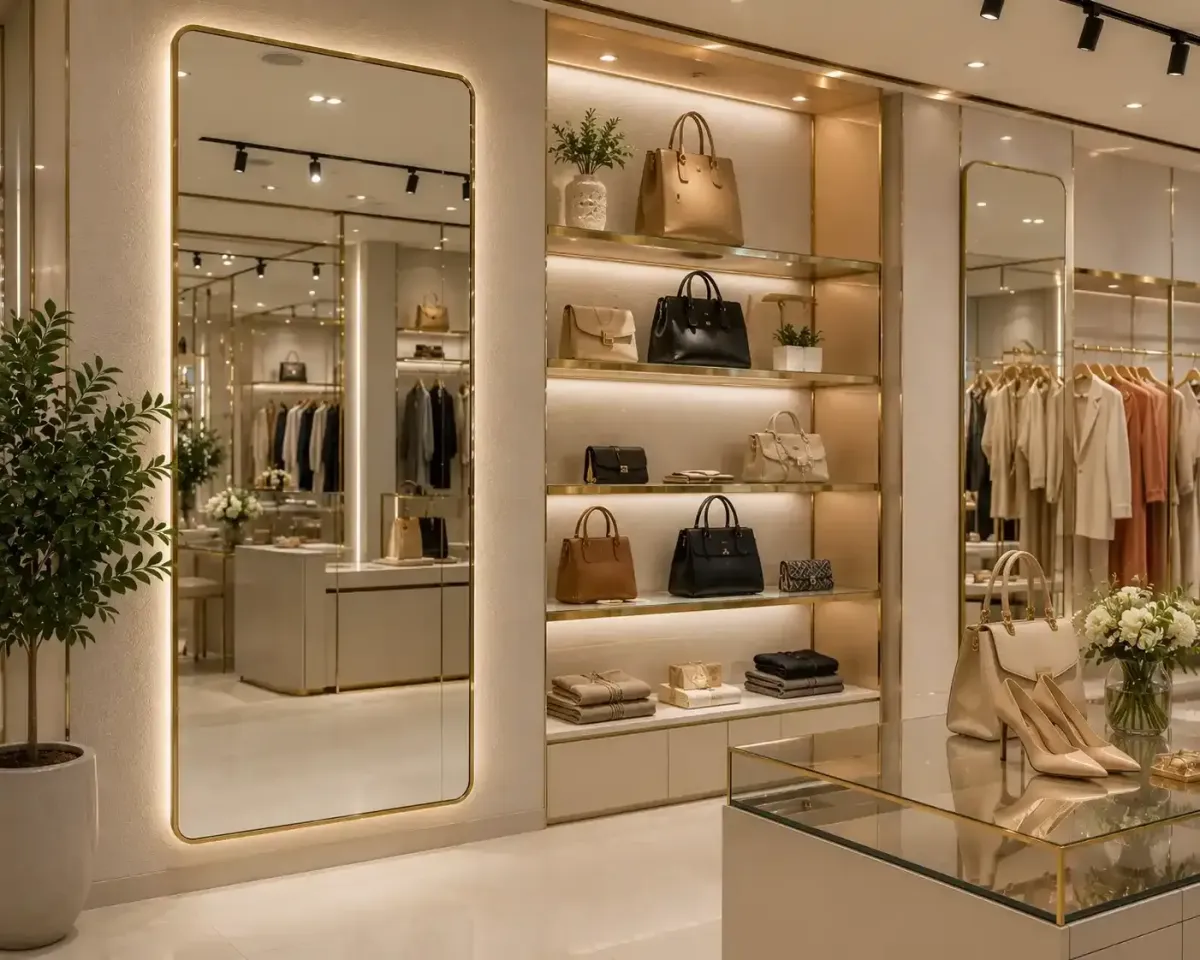 Retail display mirrors