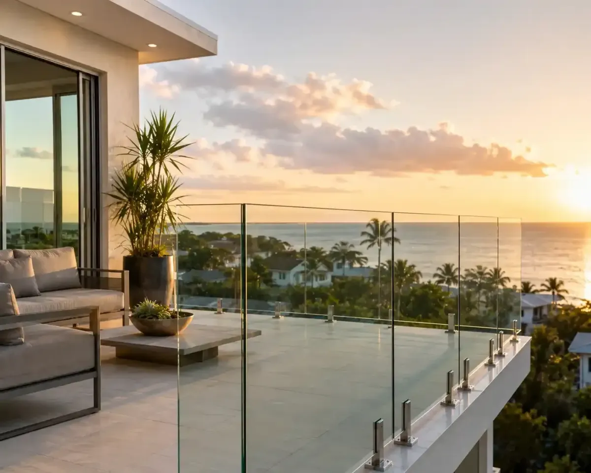 Sanibel Island glass railings