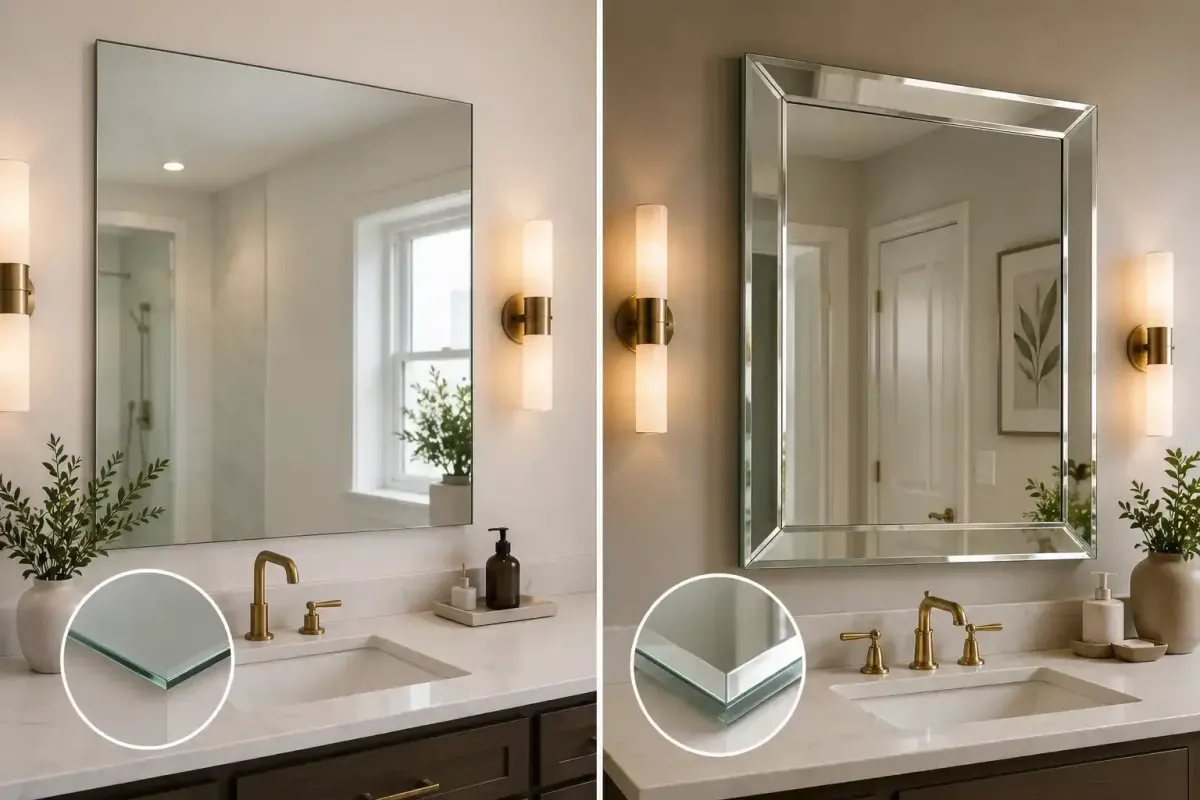 Beveled edge mirror