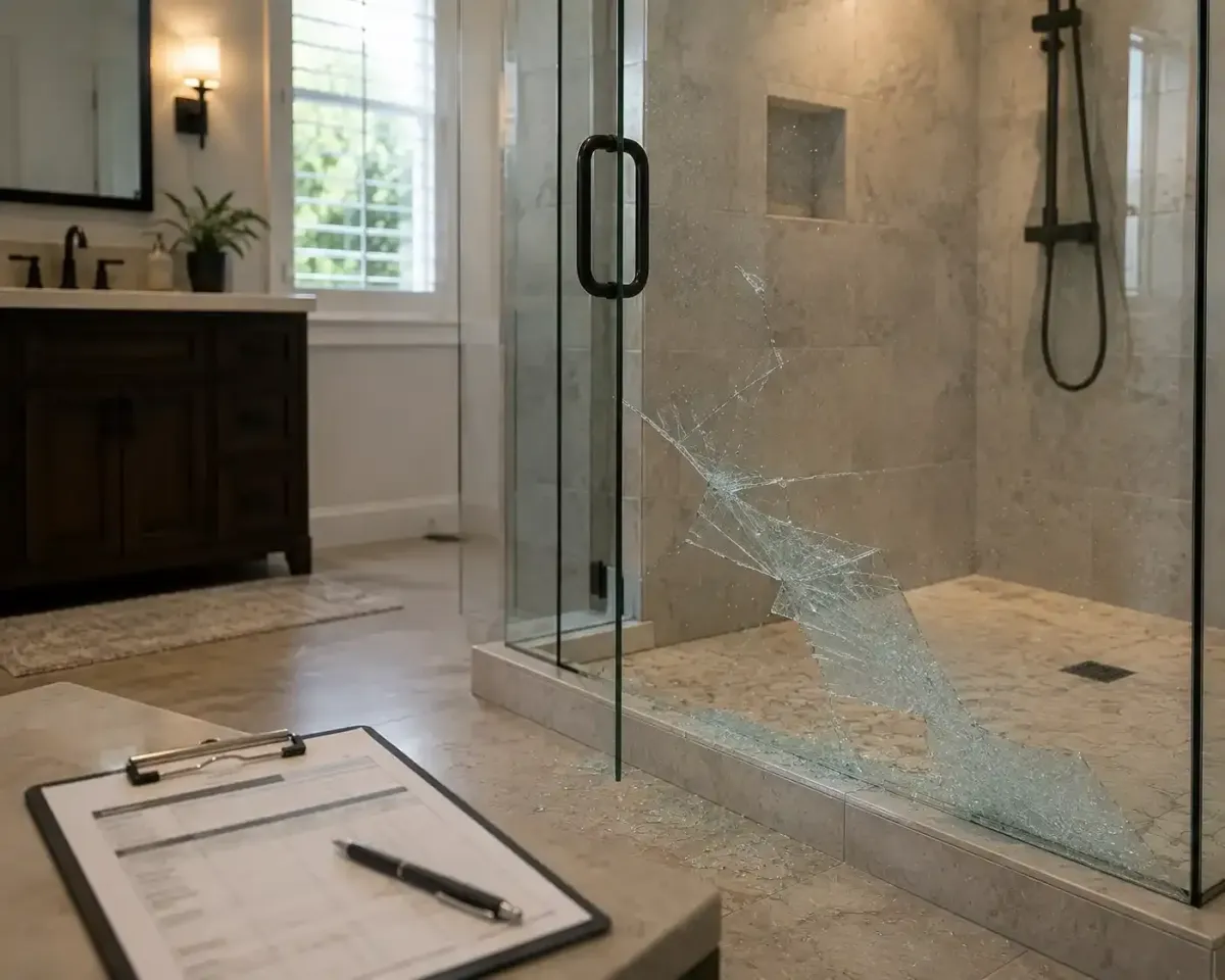 does insurance cover shower enclosure damage