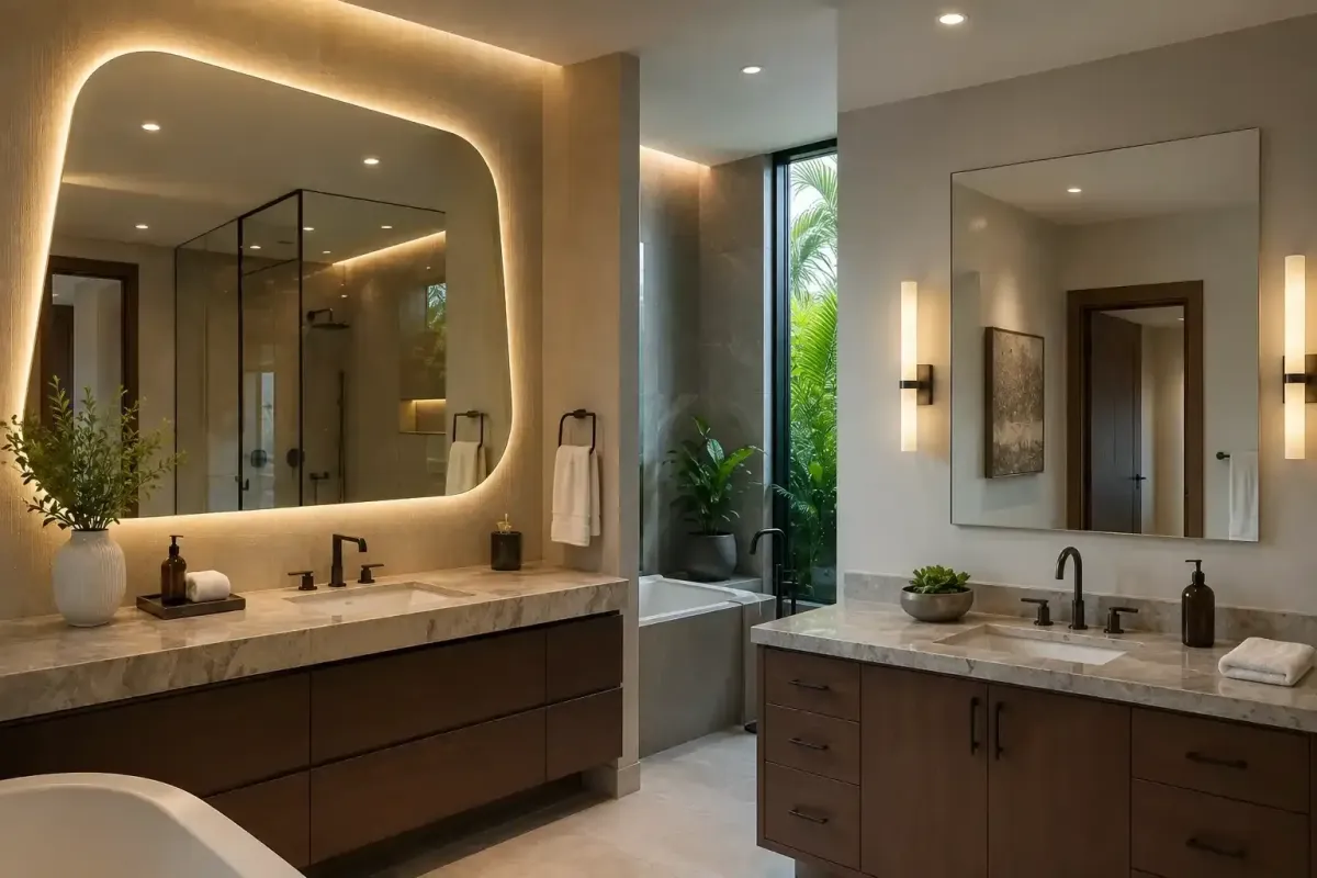 custom vs standard residential mirror