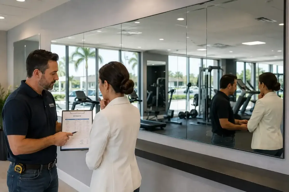 commercial mirror cost