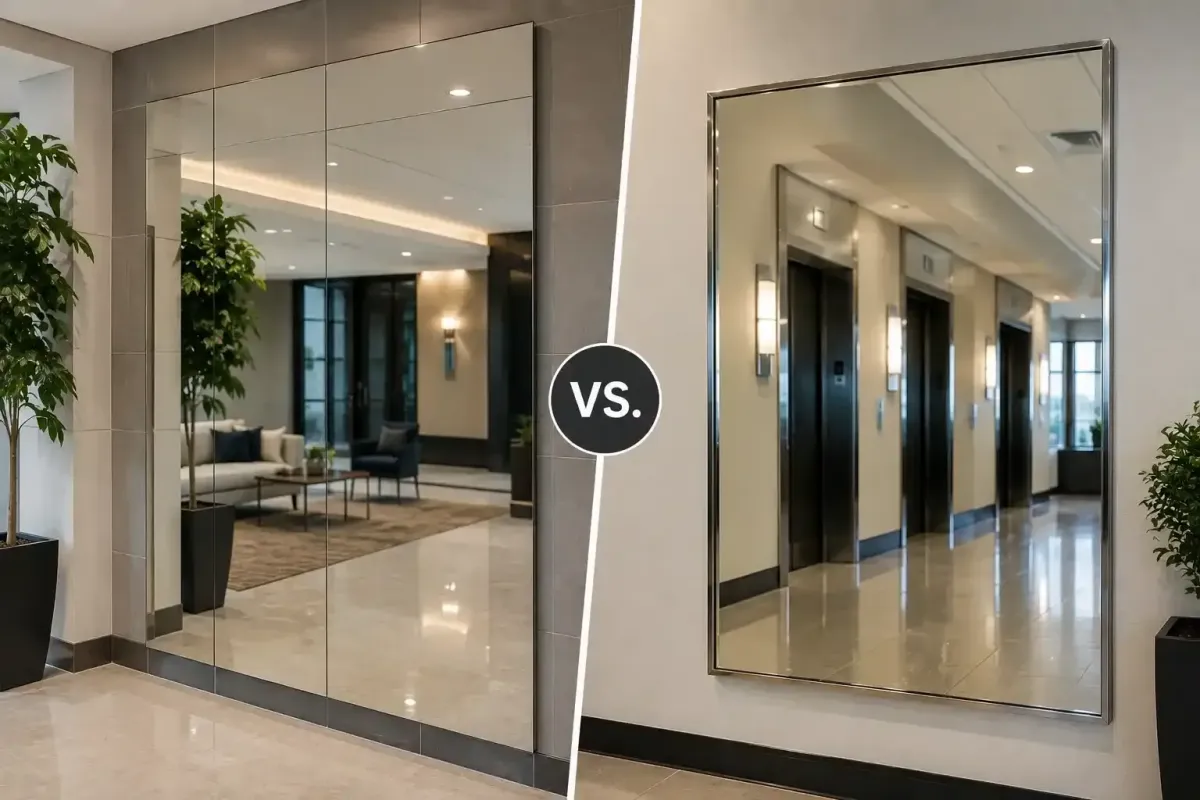custom vs standard commercial mirror