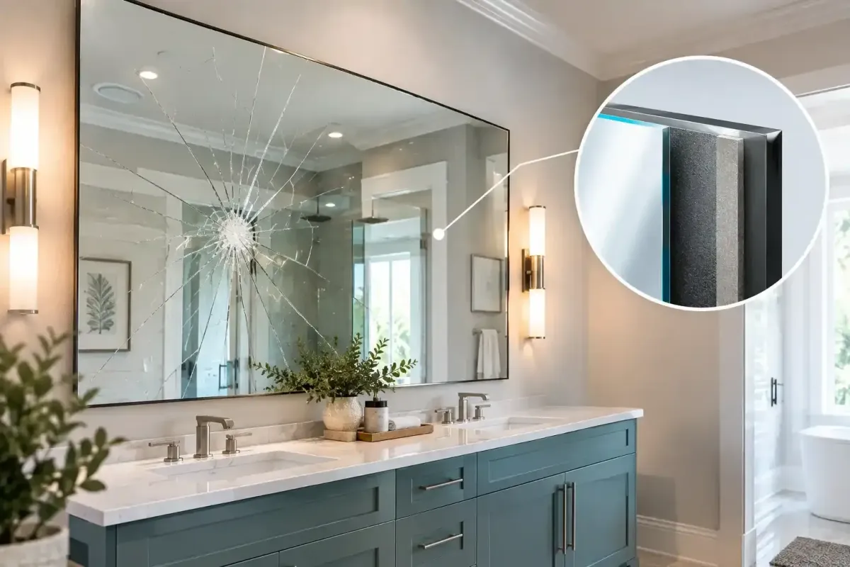 Large wall mirror safety  