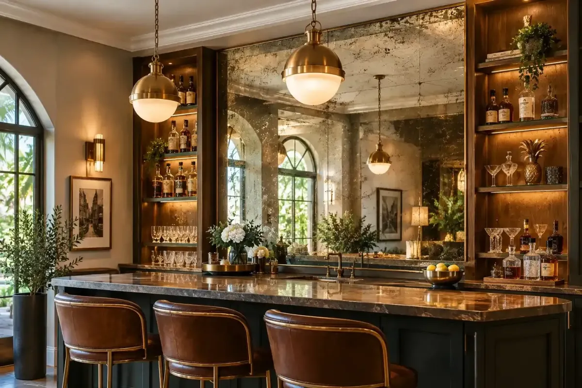 Antique bar mirror