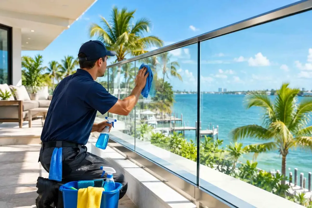 glass railing maintenance in Florida
