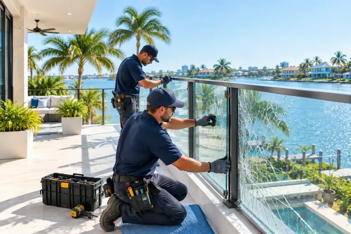 emergency glass railing