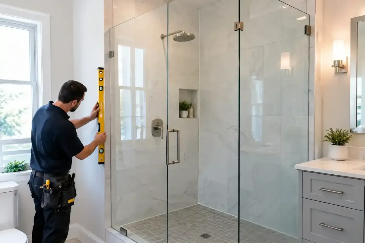Out of plumb walls shower