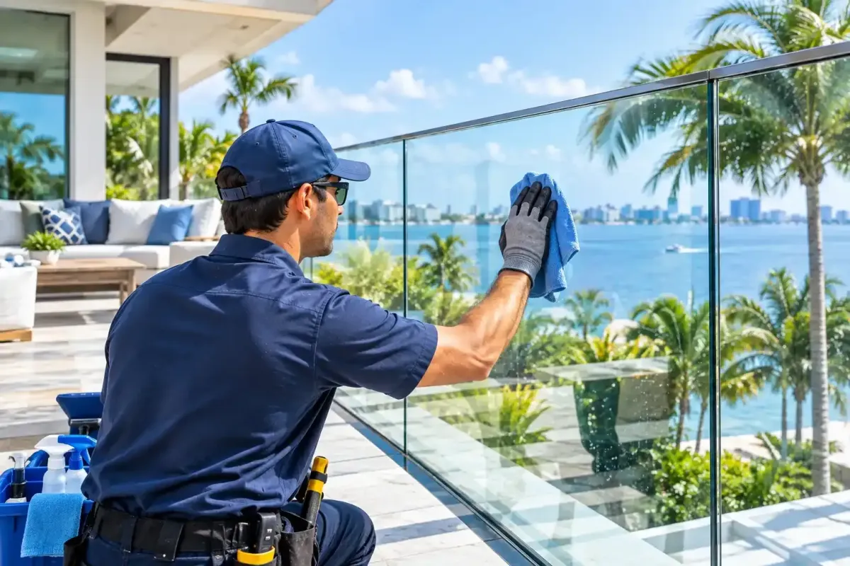 custom glass feature maintenance in Florida