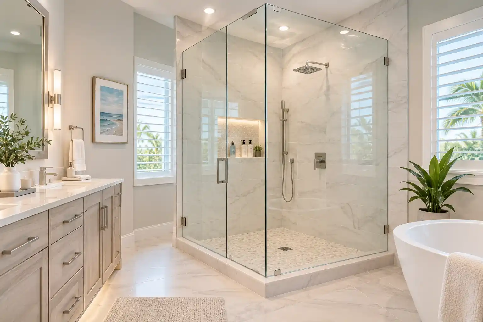 HOA approval shower enclosure in North Naples