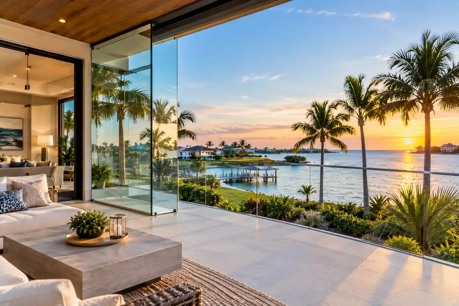 custom glass feature for Naples Park