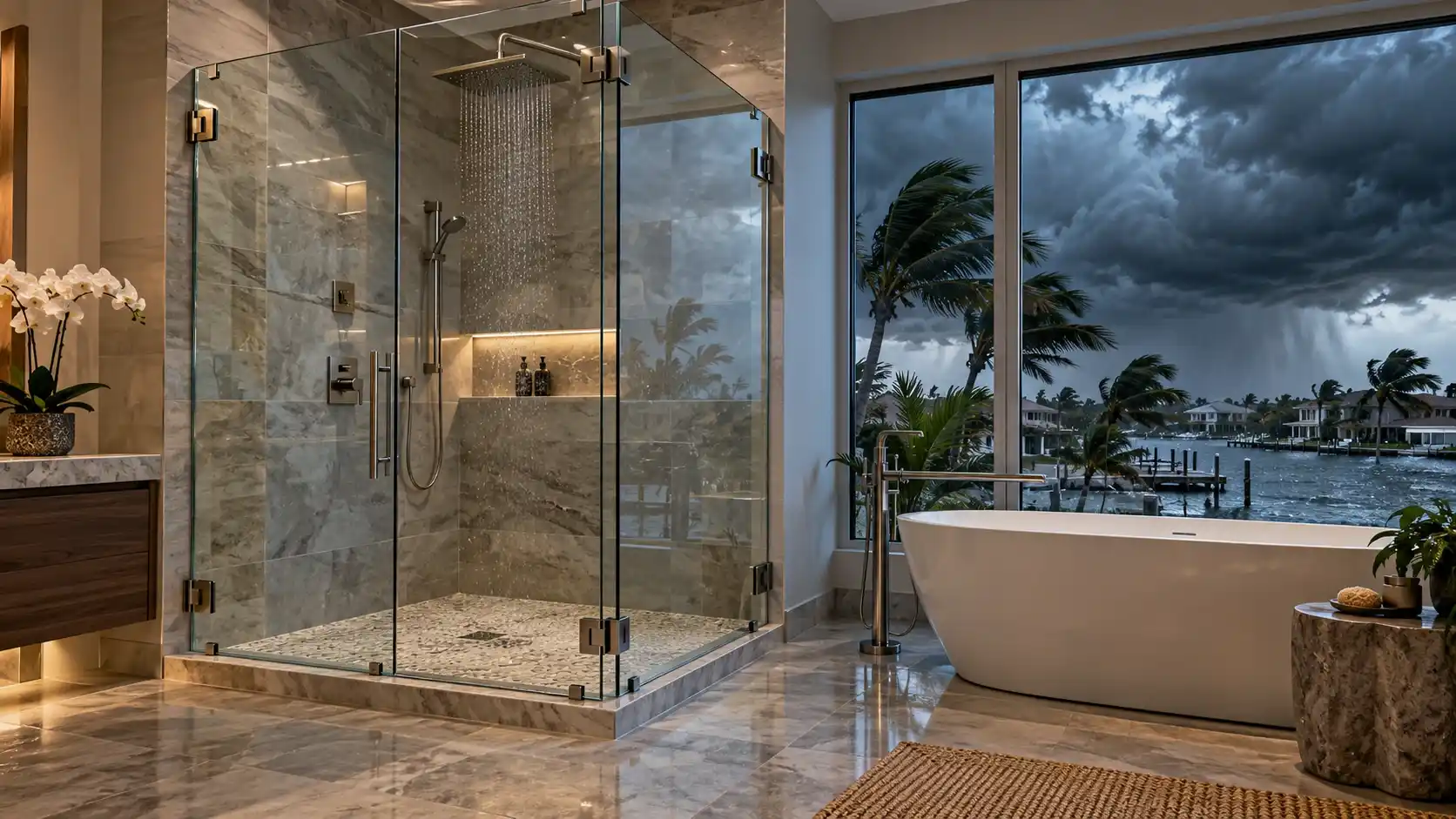 hurricane code shower enclosure in Fort Myers