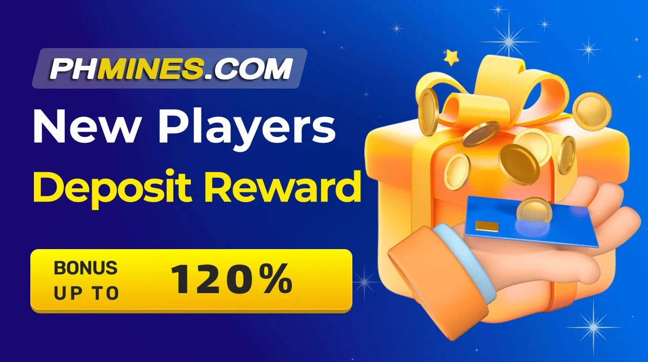 Promotional banner for new player deposit bonus at Phmines Casino.