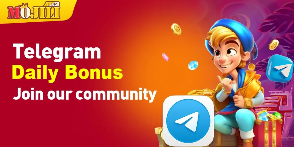 Visual of a Telegram icon promoting daily bonuses for users.