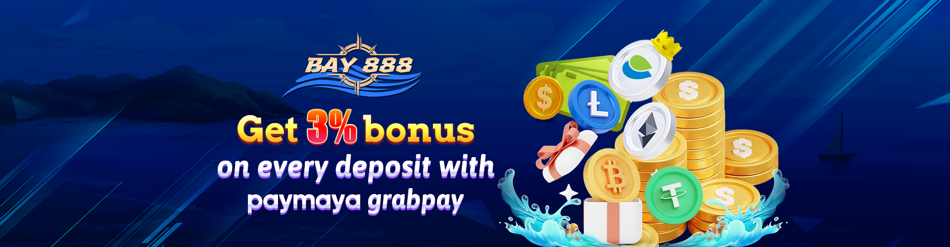 3% Bonus on every deposit at Bay888 Casino, rewarding players with extra funds to enhance their gaming experience.