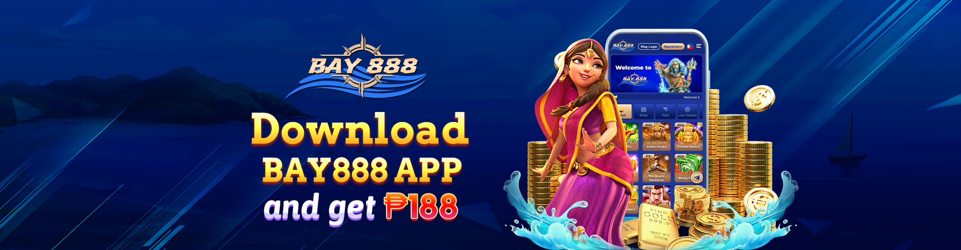 Download the Bay888 Casino app for instant access to thrilling games and promotions.