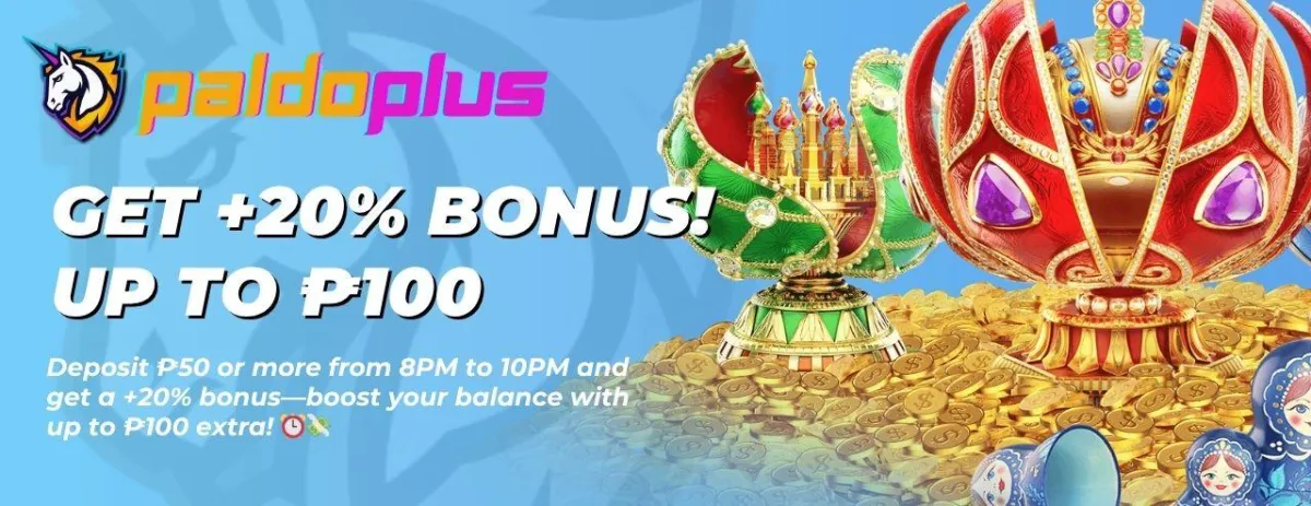 Paldo Plus get +20% bonus up to 100.