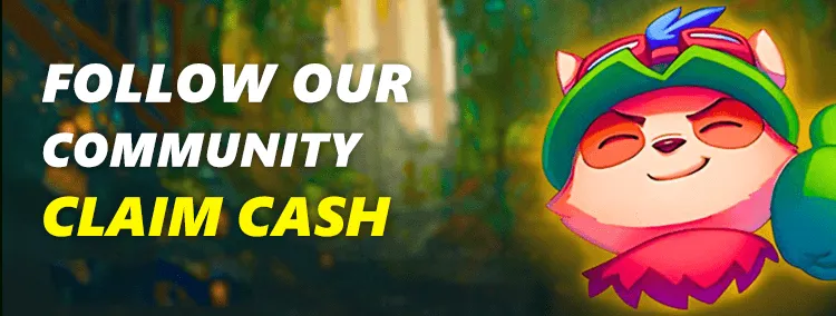 Follow our community claim cash at 009JL.