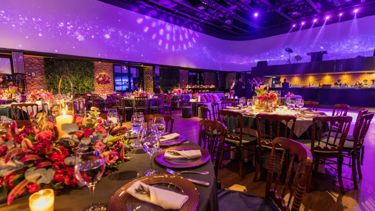 Fundraising event dinner tables