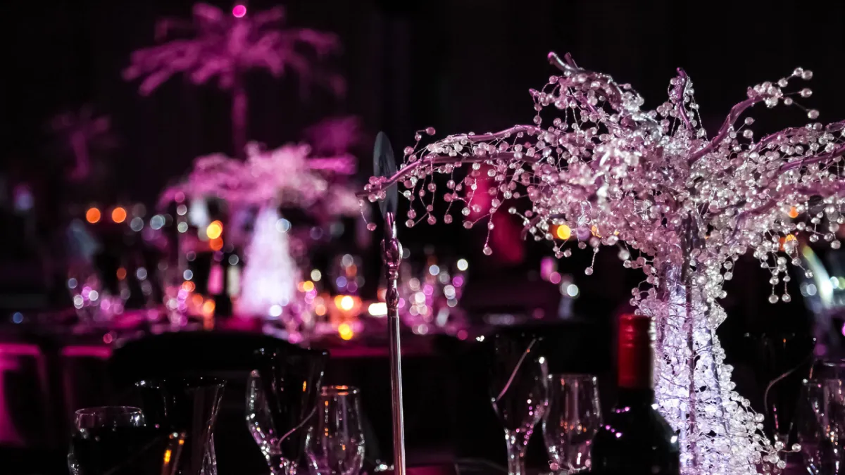 Fundraising event dinner tables