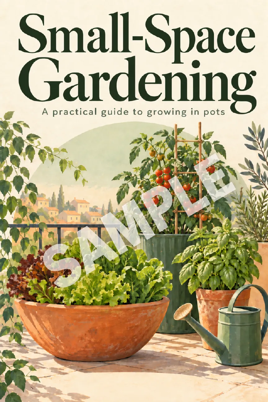 Small-Space Gardening — watermarked sample book cover