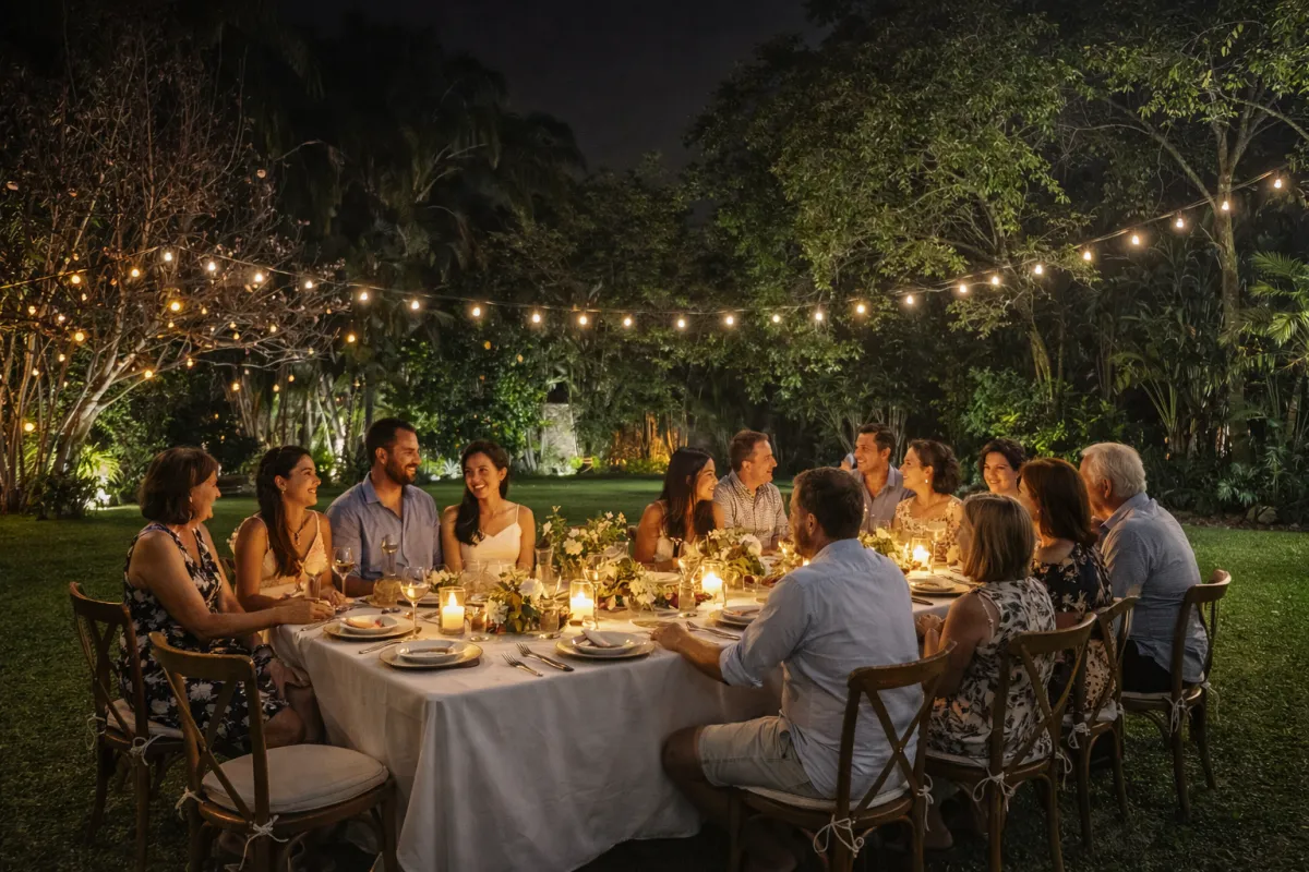 A group of people standing on top of a beach