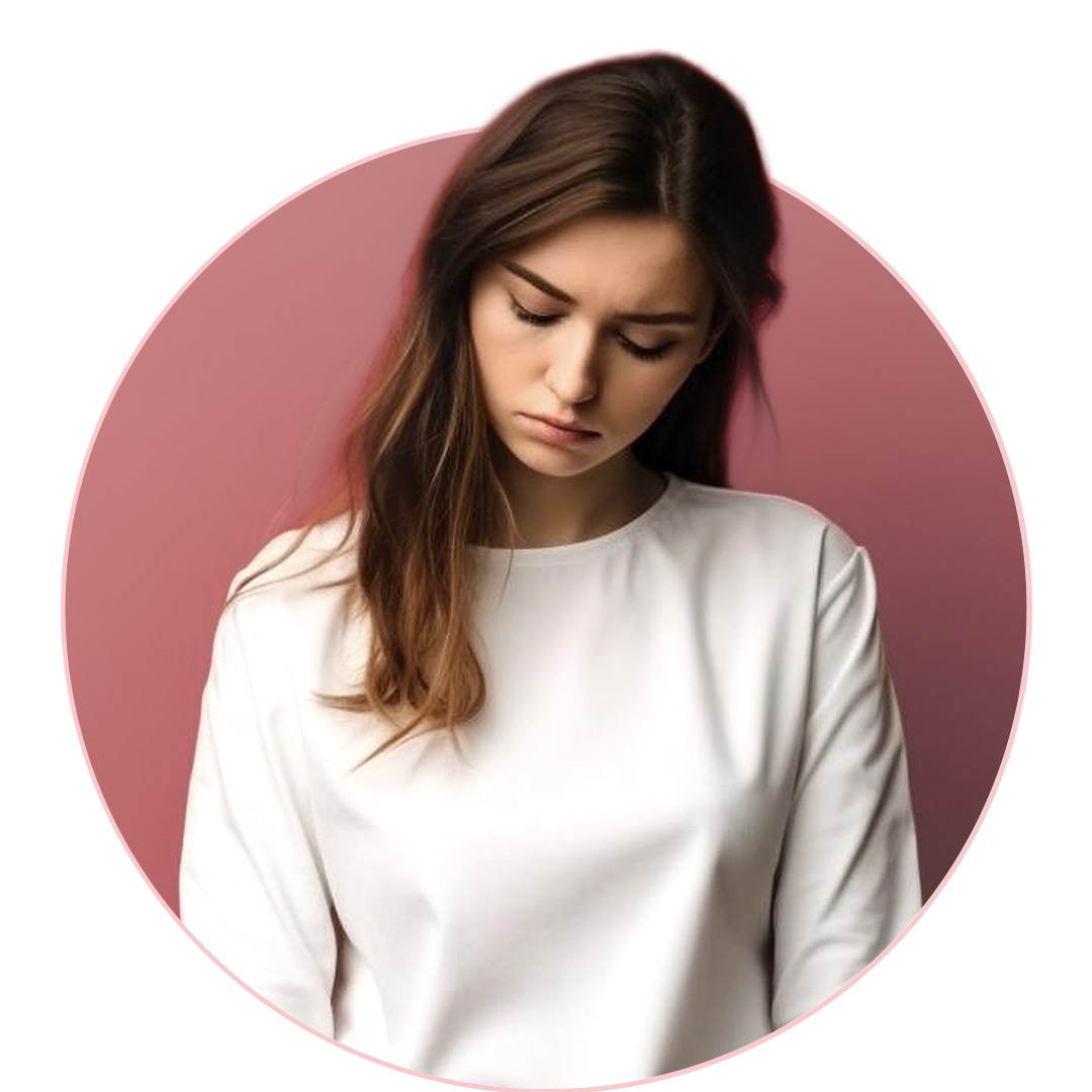 sad woman looking down
