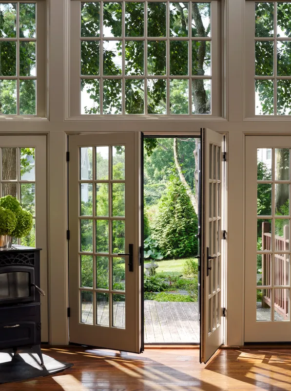 Clad Wood entry door with transom 