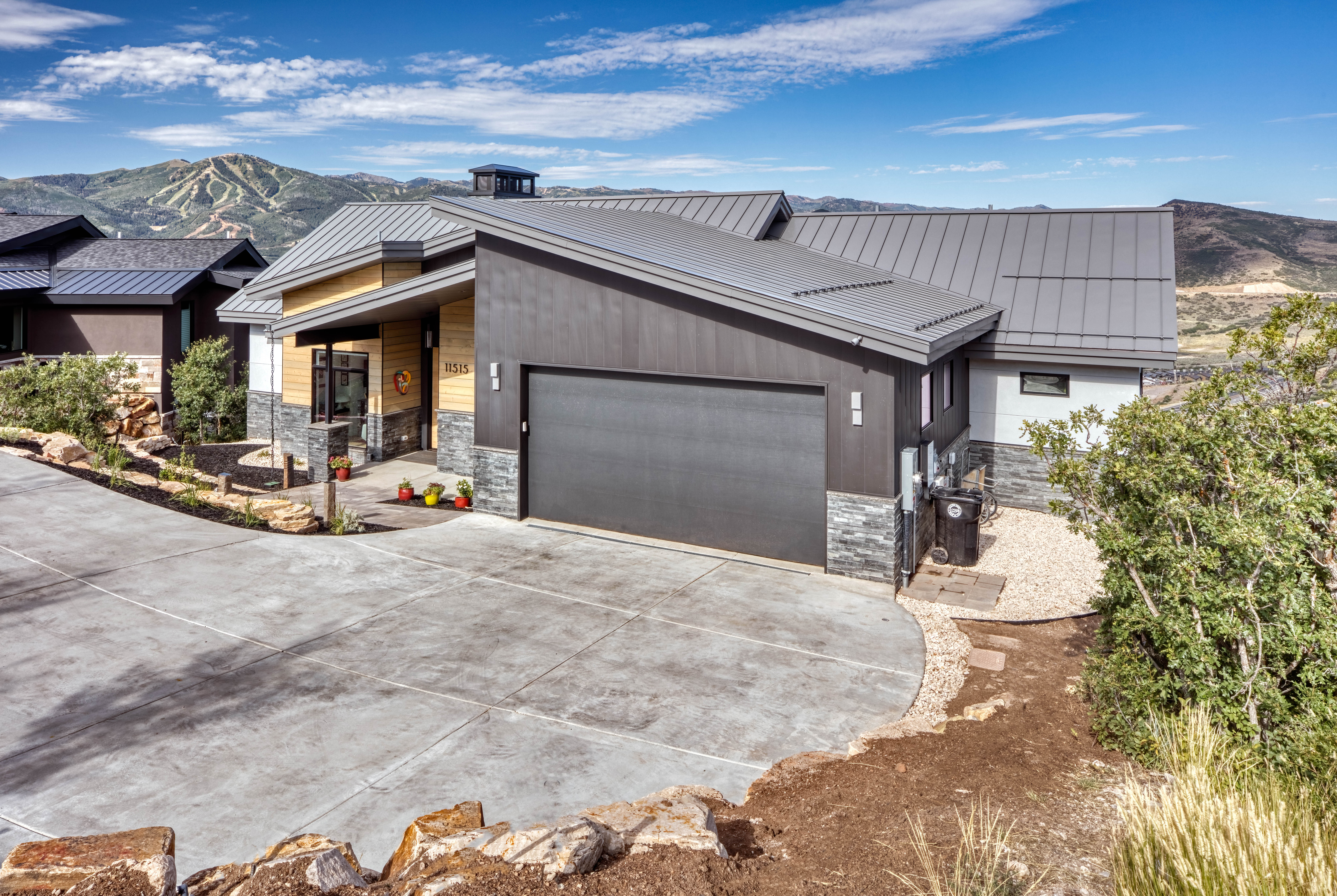 Modern custom home exterior in Silver Creek Estates Utah