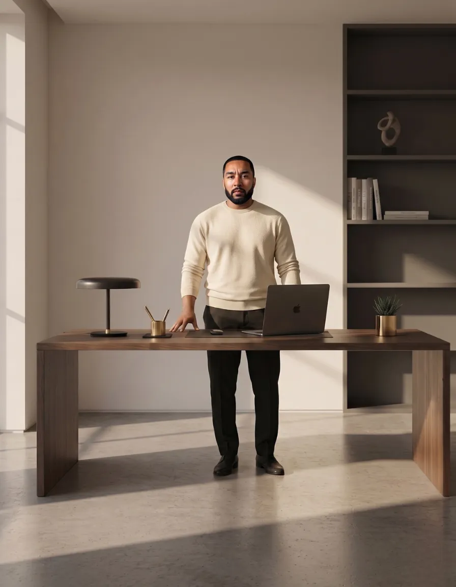 A calm, minimalist lifestyle scene representing financial breathing room