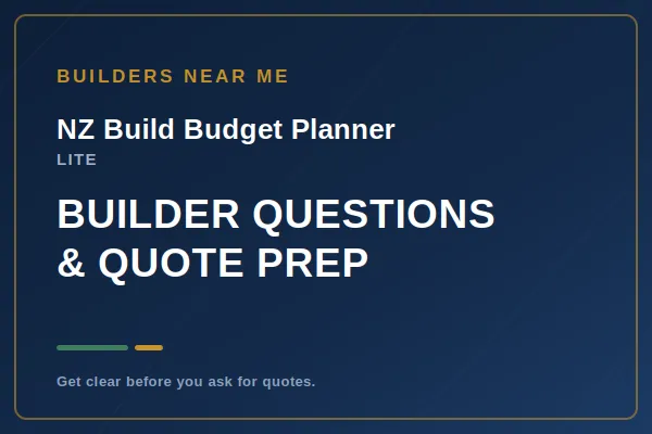 Builder Questions & Quote Prep Worksheet