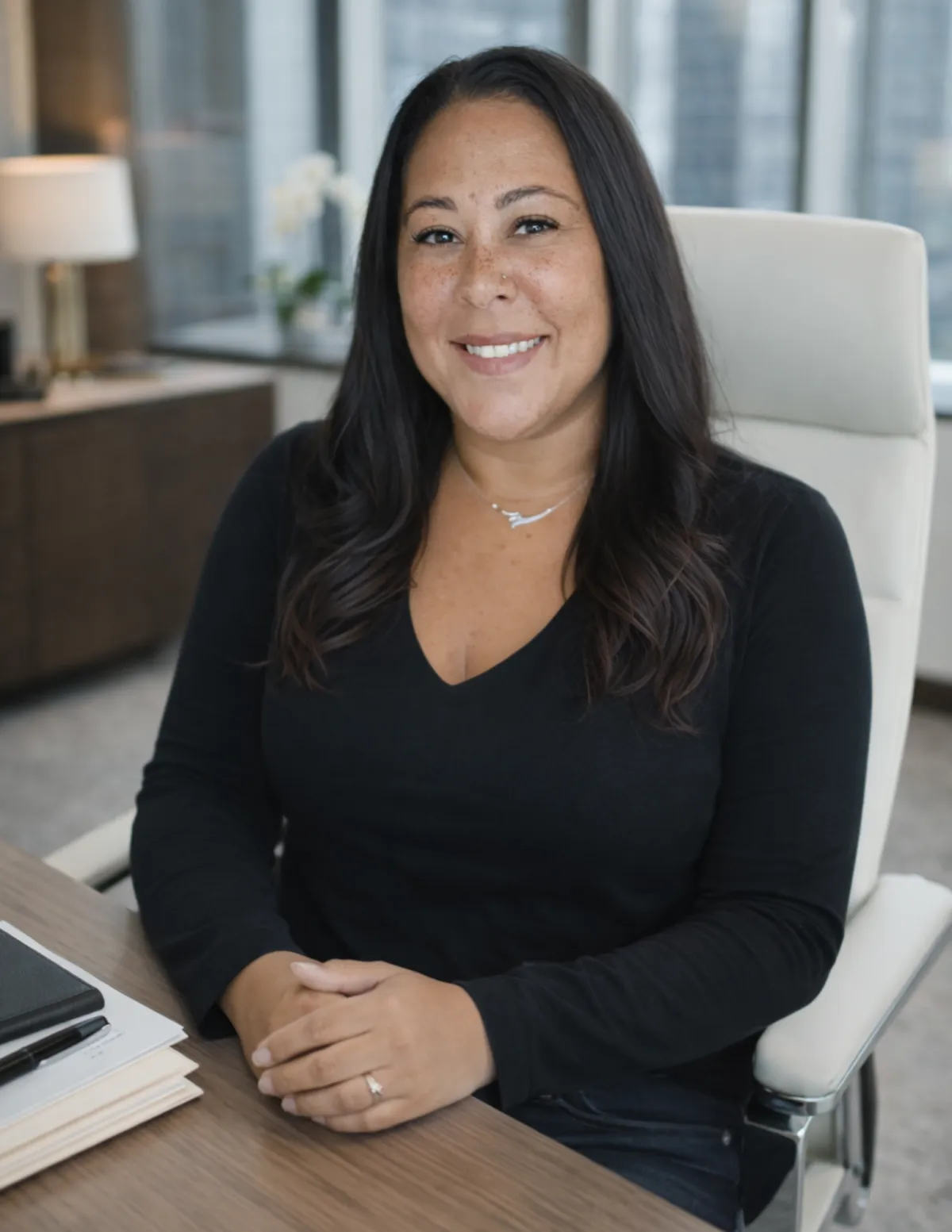 A framed wall of awards and certificates in a bright office lobby, with a welcoming receptionist and a timeline mural depicting the company's growth, emphasizing a long-standing commitment to excellence and client satisfaction.