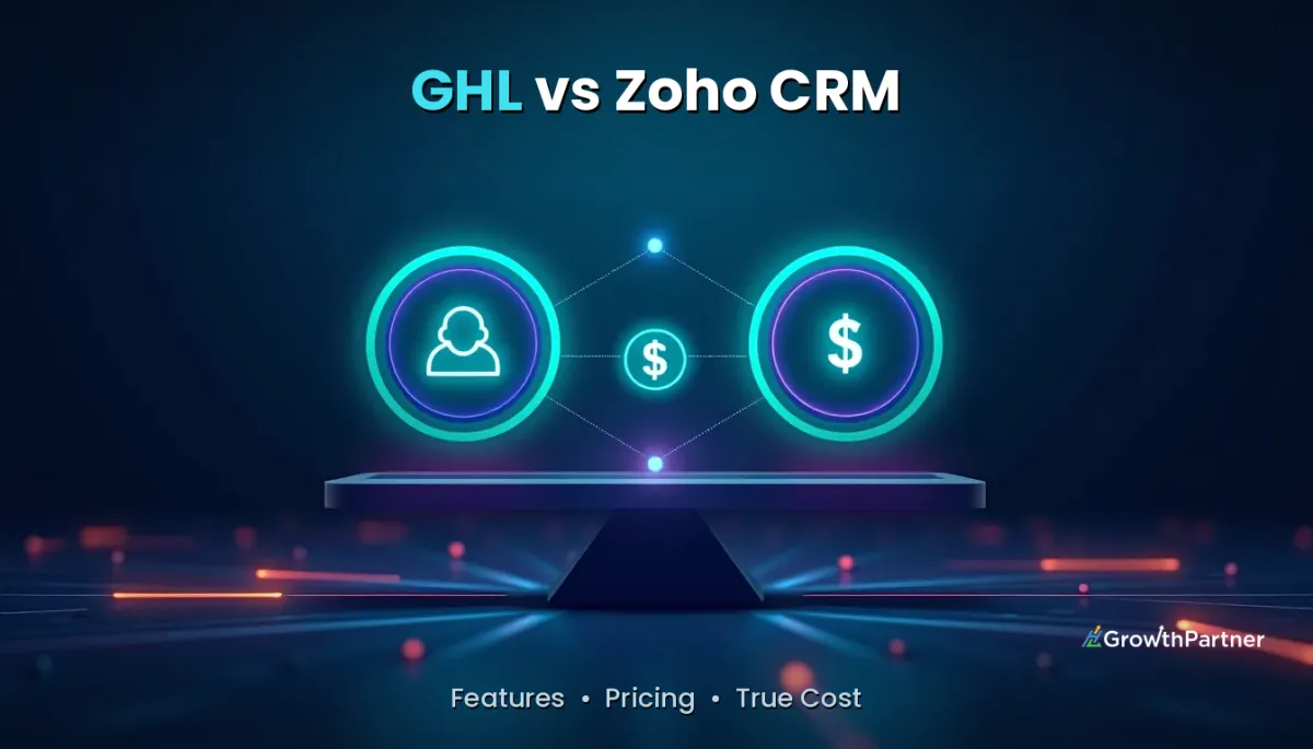 GoHighLevel vs Zoho CRM: Features & True Cost (2026) — HL Growth Partner, Dr Priya Jaganathan