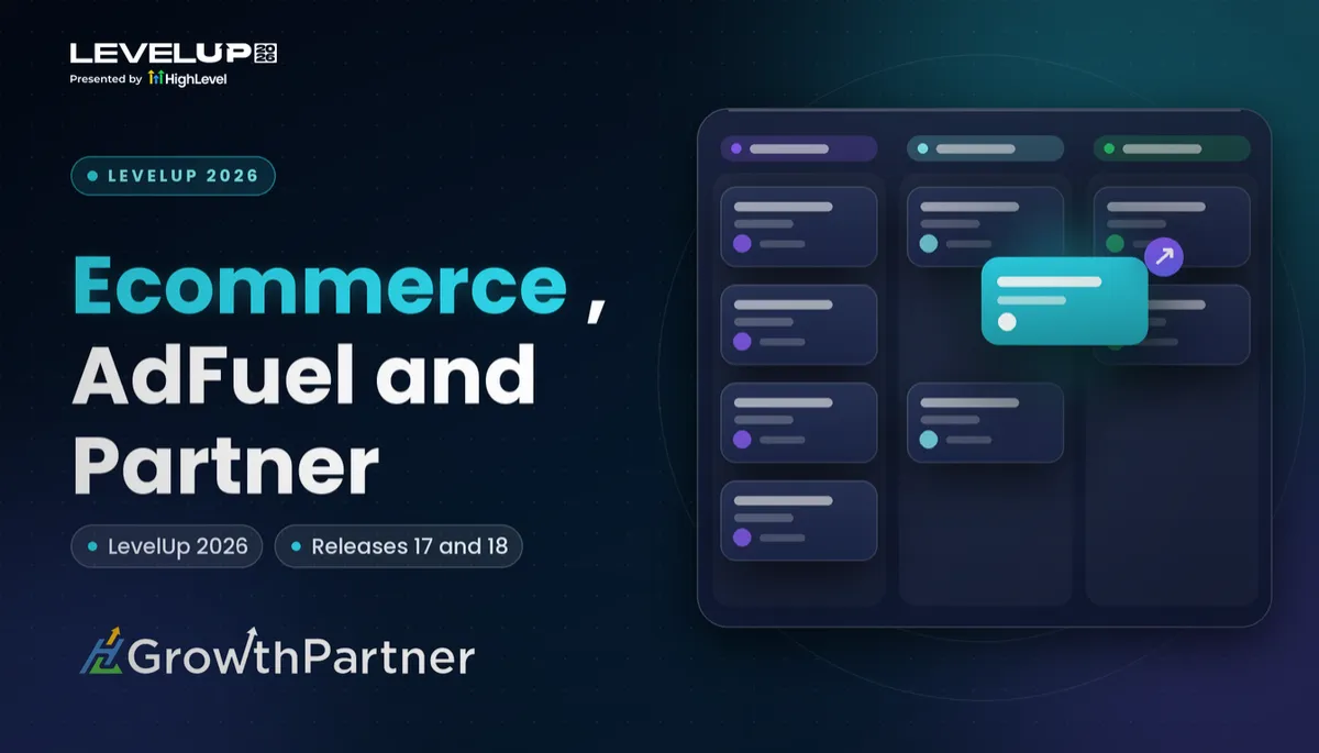 HighLevel Ecommerce Triggers, AdFuel and HighLevel Partner (LevelUp 2026)