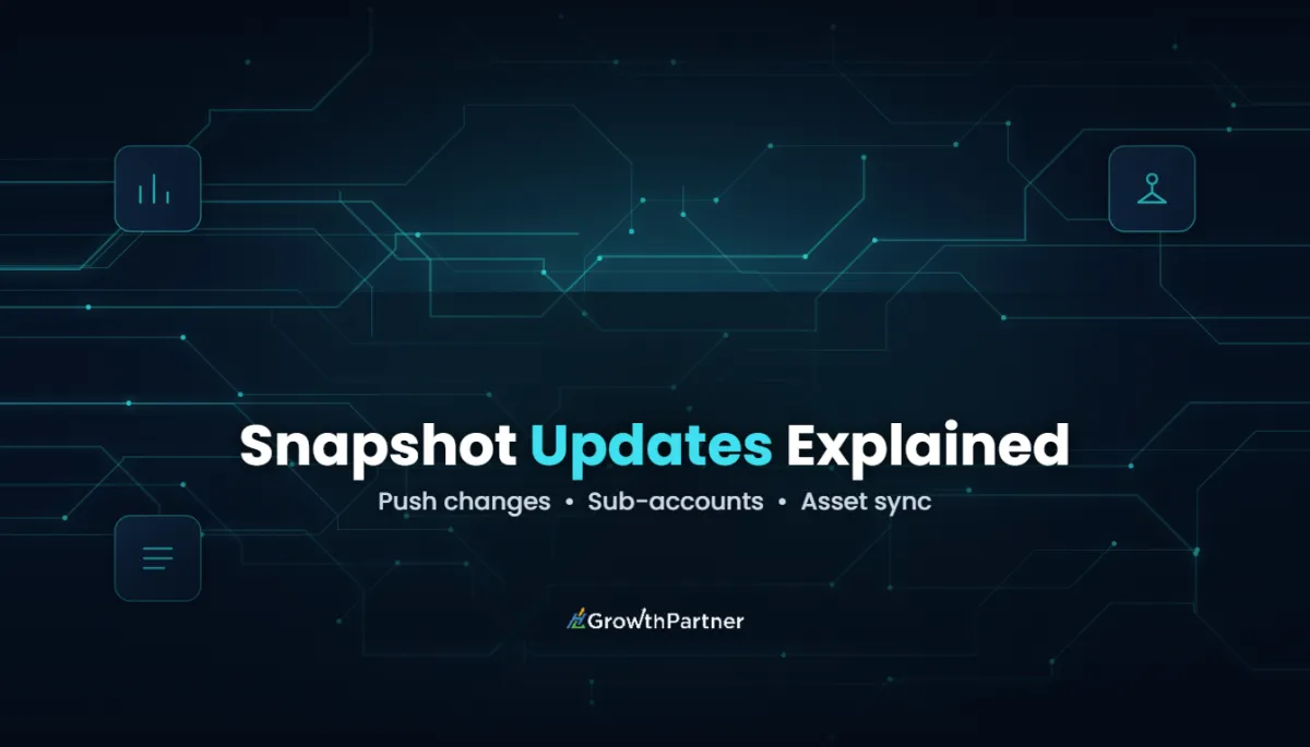 GoHighLevel Snapshot Updates: Push Changes (2026) — HL Growth Partner, Dr Priya Jaganathan