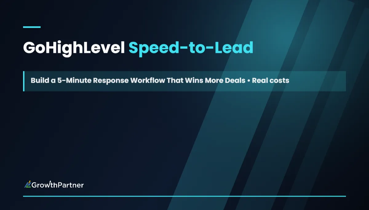 GoHighLevel Speed-to-Lead 5-Minute Response Workflow — HL Growth Partner, Dr Priya Jaganathan