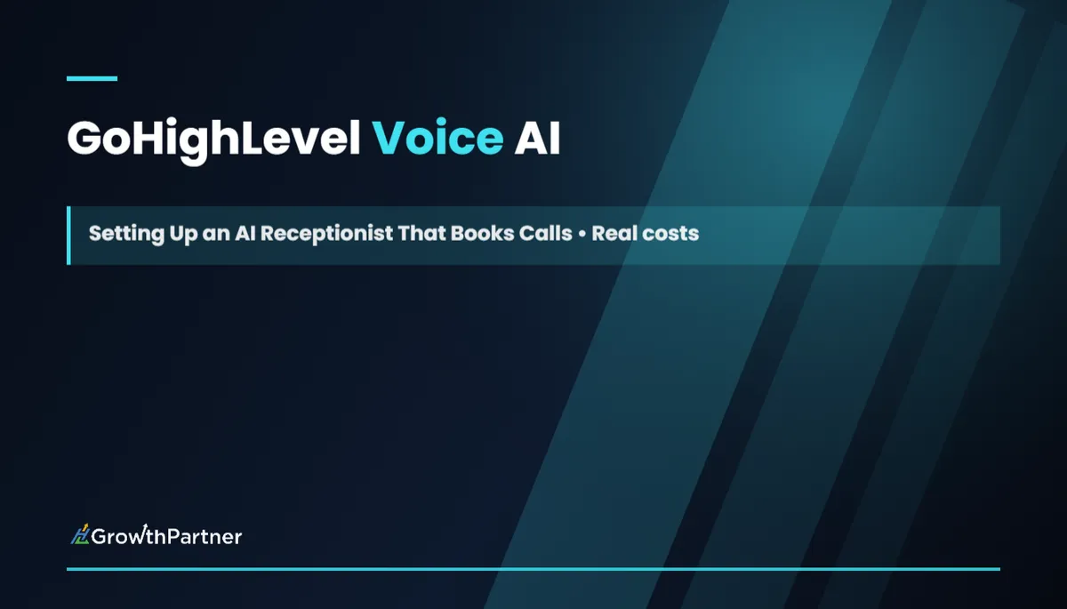 GoHighLevel Voice AI Receptionist Bookings — HL Growth Partner, Dr Priya Jaganathan