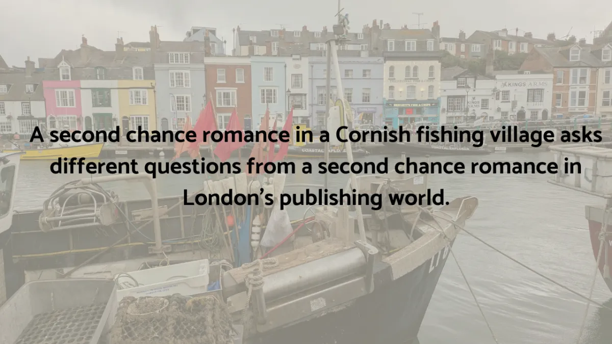 A picture if a cornish fishing village representing a romance story idea set in a Cornish Fishing Village