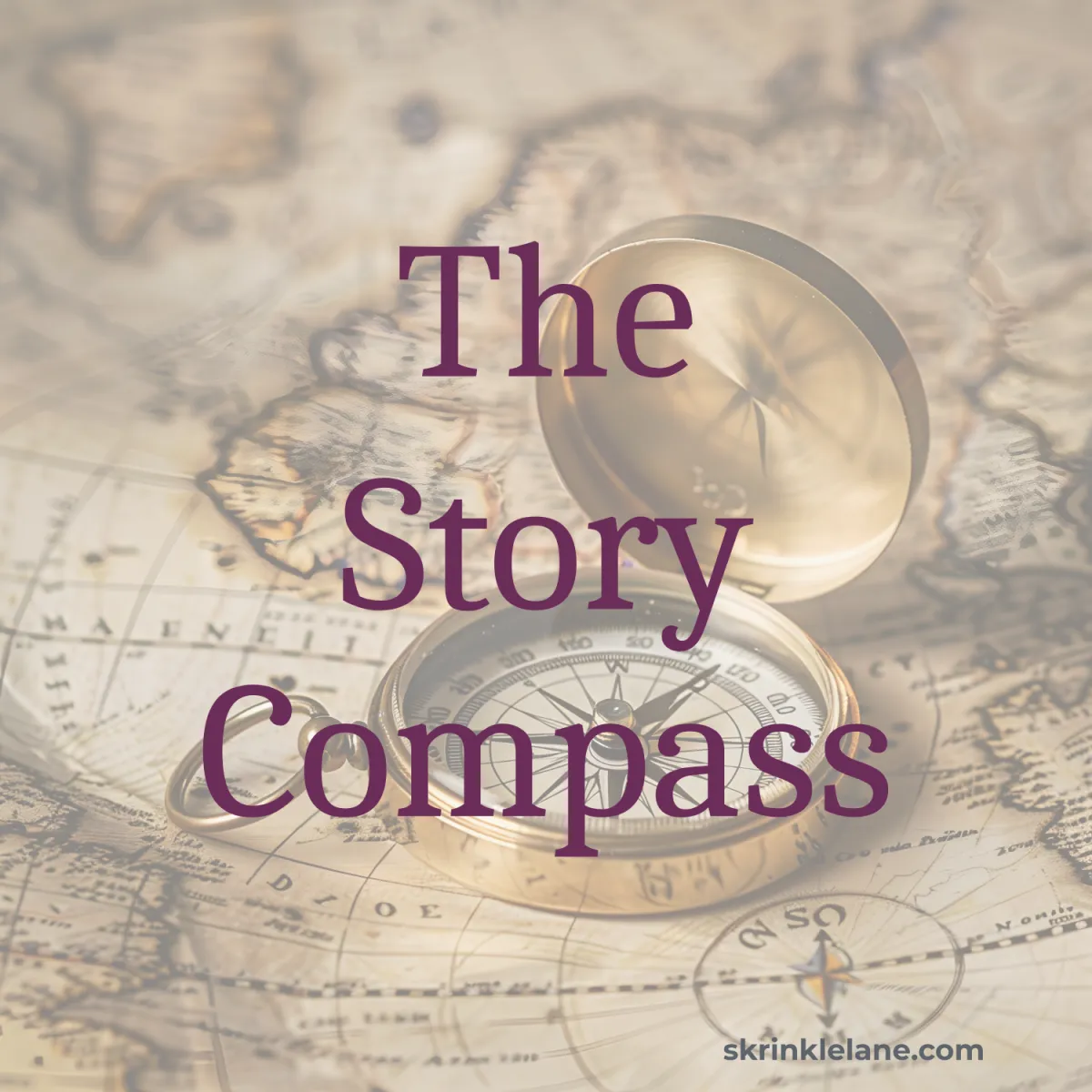 Vintage compass on an old map representing finding the direction of a romance story.