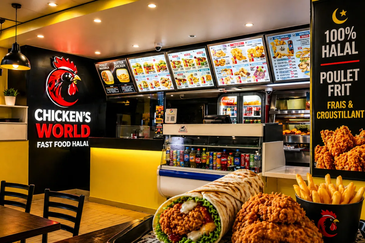 fast food halal Paris 13 Olympiades poulet frit wrap restaurant halal pas cher