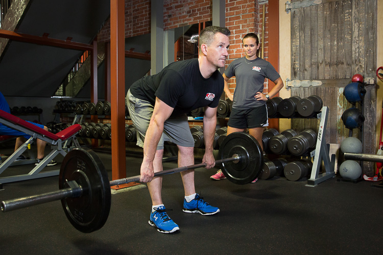Woman with kettlebell