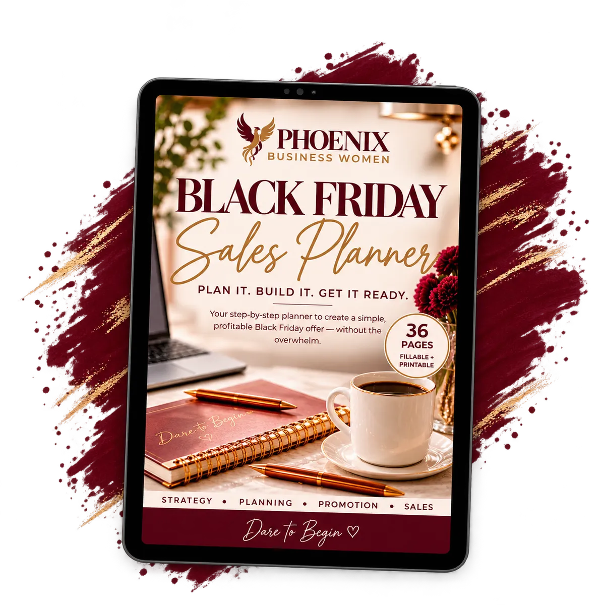 Black Friday Sales Planner for women small business owners preparing holiday promotions