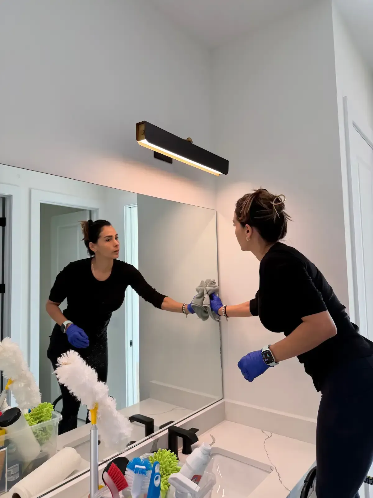 Puroshine professional cleaner deep cleaning a seasonal rental property in Collier county