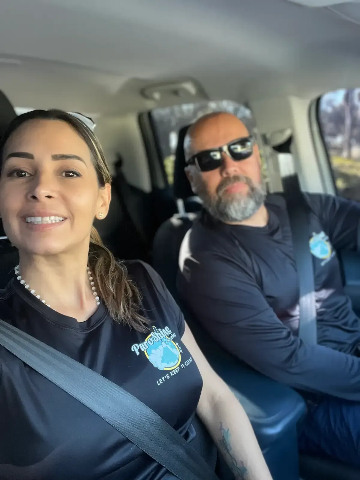 Puroshine Cleaning professional team outside an office in Naples
