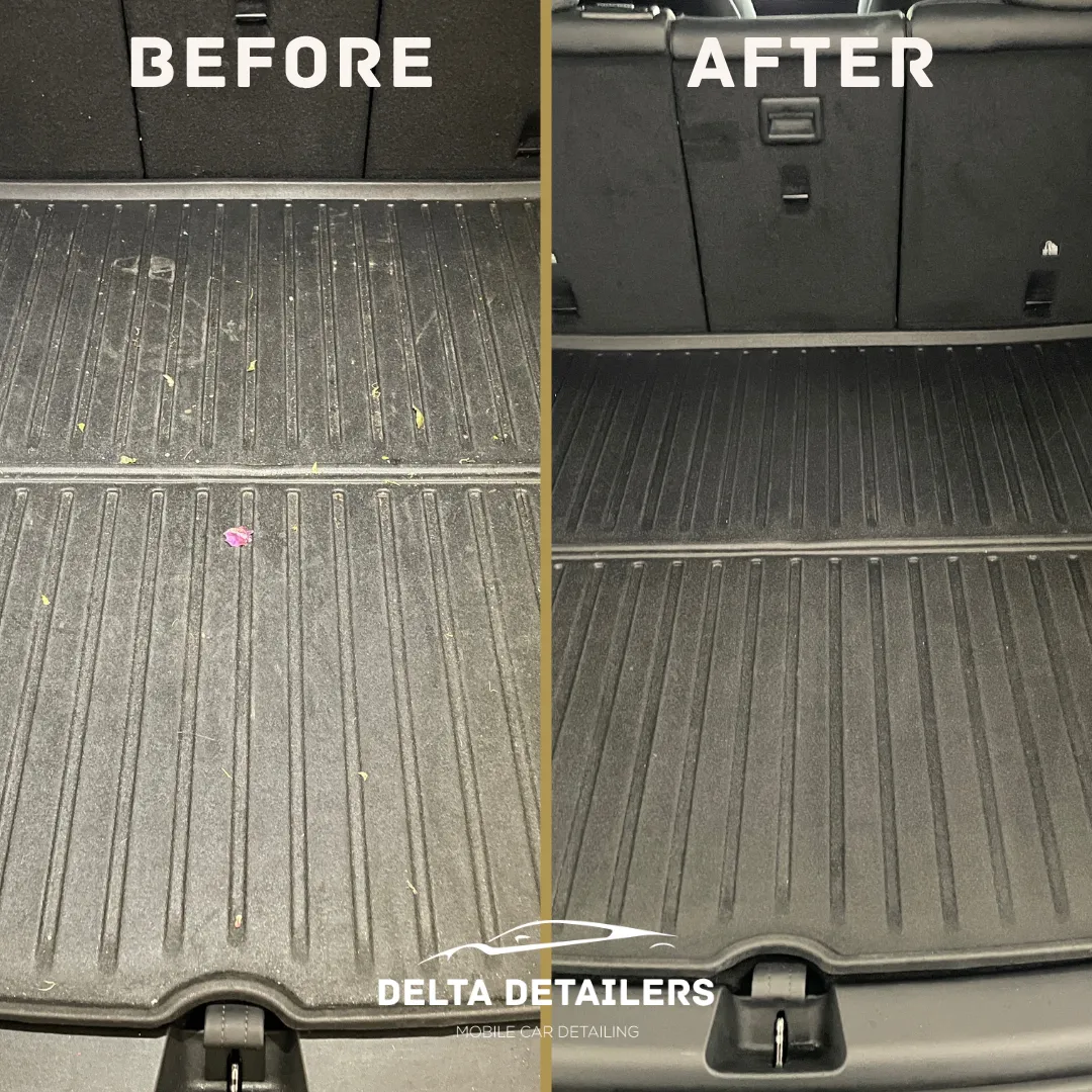 interior auto detailing before and after trunk